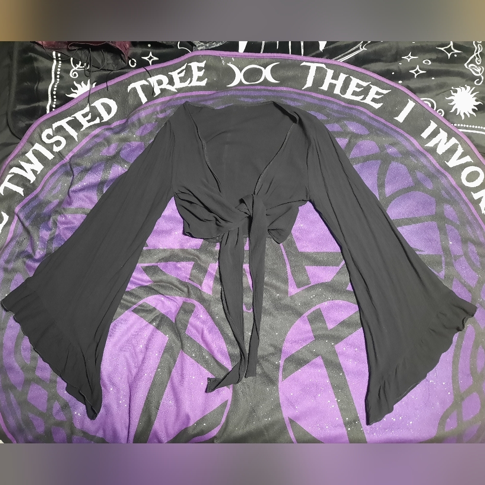 Black Bell Sleeve Top